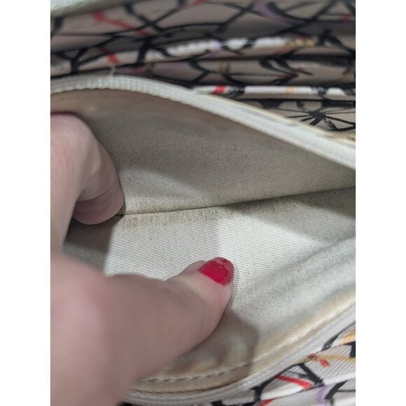 Fossil Light Yellow Green Leather Womens Zip Around Wallet Clutch Wristlet Retro - Picture 9 of 16